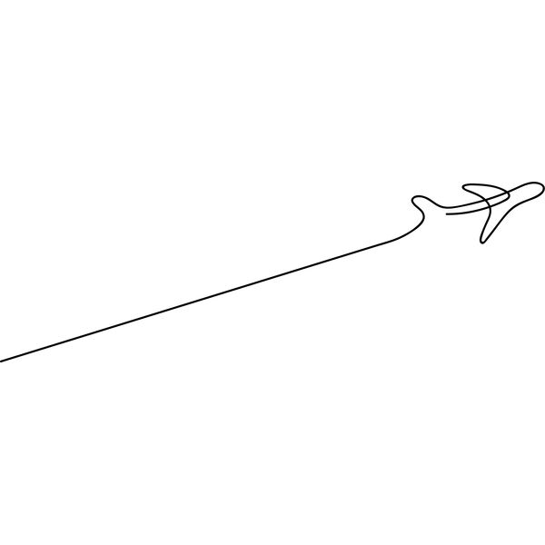 Minimalist Line with Airplane Design (Black) Thumbnail