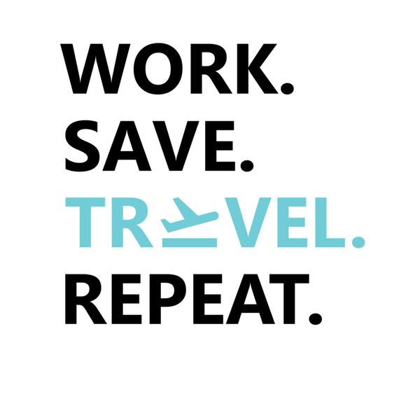 Work. Save. Travel. Repeat. (Black) Thumbnail